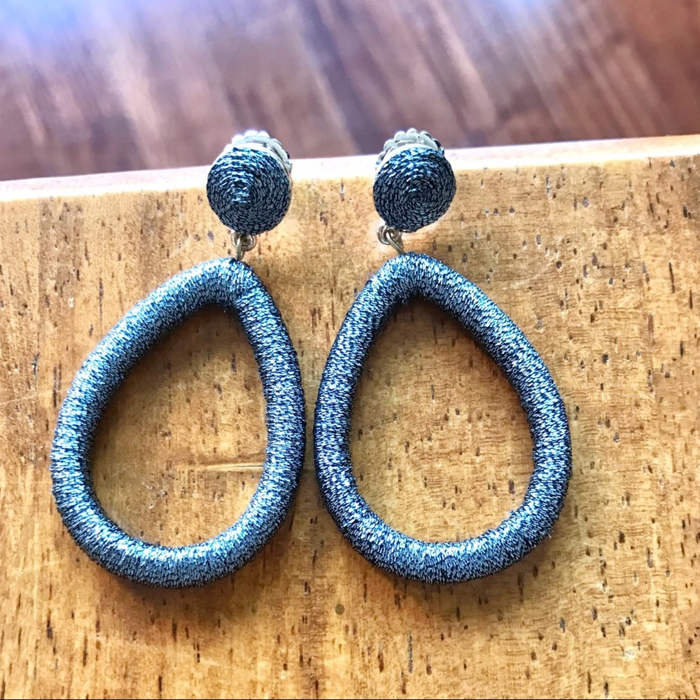 Shimmery teardrop fabric earrings